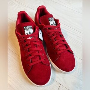 Adidas Women’s Stan Smith Red Leather Sneakers Size 9, SKU S75237